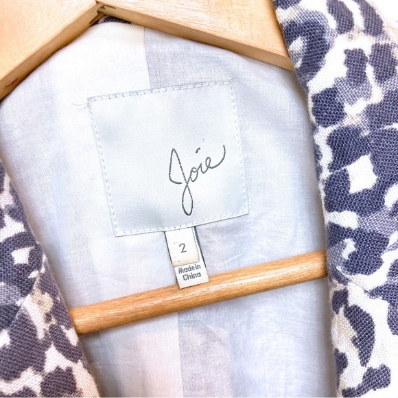 Joie Mehira Steel Gray Leopard Print Blazer - Picture 4 of 7